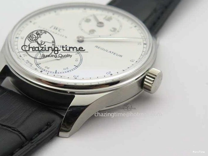 MIROTIME 1223 Effortless Portuguese IW544404 SS White Dial On Black Leather Strap A 7257